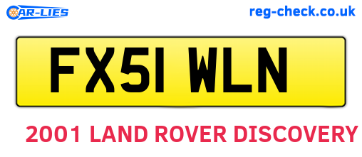 FX51WLN are the vehicle registration plates.