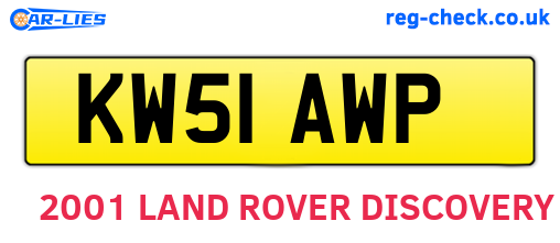KW51AWP are the vehicle registration plates.
