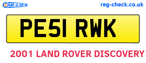 PE51RWK are the vehicle registration plates.