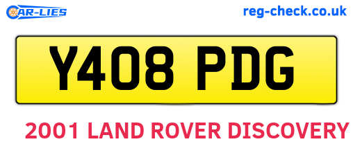 Y408PDG are the vehicle registration plates.