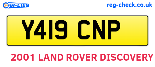 Y419CNP are the vehicle registration plates.