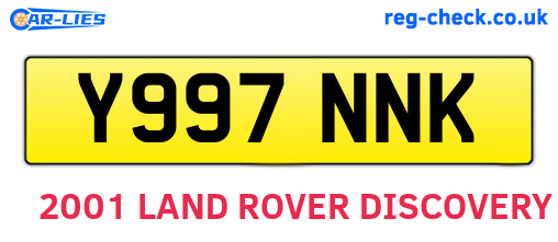 Y997NNK are the vehicle registration plates.