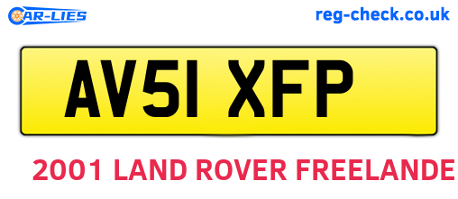 AV51XFP are the vehicle registration plates.