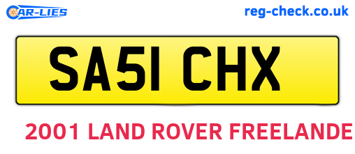 SA51CHX are the vehicle registration plates.