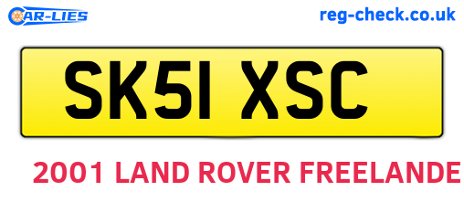 SK51XSC are the vehicle registration plates.