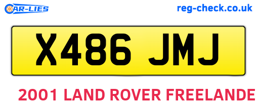 X486JMJ are the vehicle registration plates.