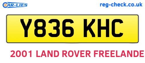 Y836KHC are the vehicle registration plates.