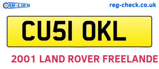 CU51OKL are the vehicle registration plates.