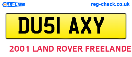 DU51AXY are the vehicle registration plates.