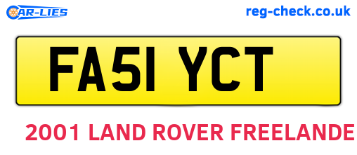 FA51YCT are the vehicle registration plates.