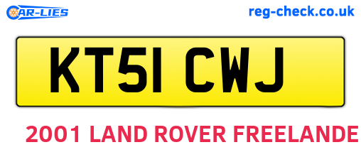 KT51CWJ are the vehicle registration plates.