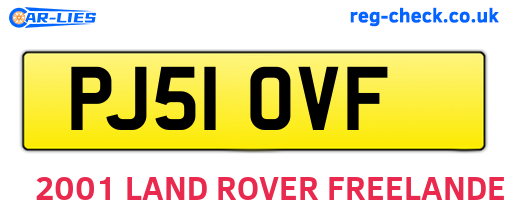 PJ51OVF are the vehicle registration plates.