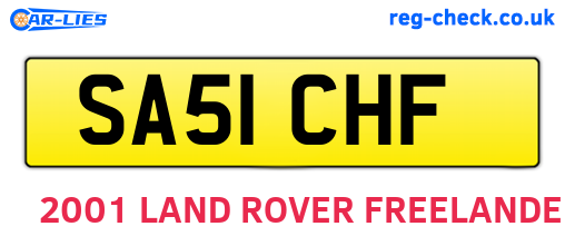 SA51CHF are the vehicle registration plates.