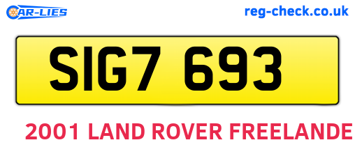 SIG7693 are the vehicle registration plates.