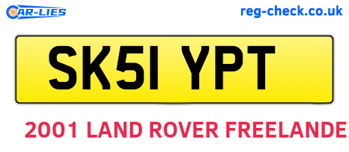 SK51YPT are the vehicle registration plates.