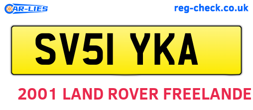 SV51YKA are the vehicle registration plates.