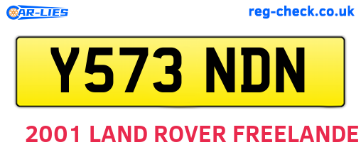 Y573NDN are the vehicle registration plates.