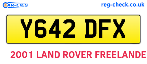 Y642DFX are the vehicle registration plates.