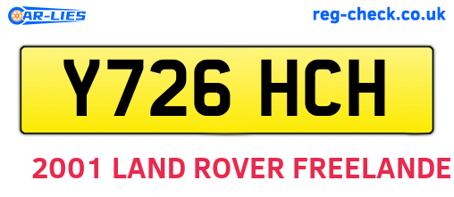 Y726HCH are the vehicle registration plates.