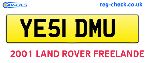 YE51DMU are the vehicle registration plates.