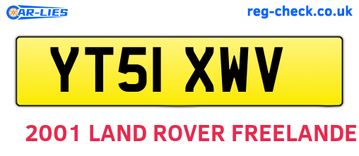 YT51XWV are the vehicle registration plates.