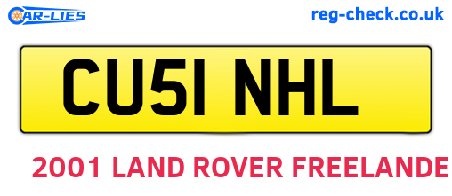CU51NHL are the vehicle registration plates.