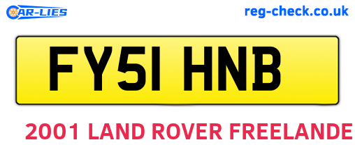 FY51HNB are the vehicle registration plates.