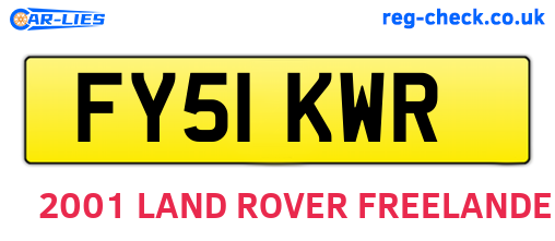 FY51KWR are the vehicle registration plates.