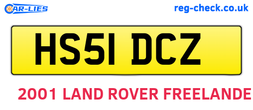 HS51DCZ are the vehicle registration plates.