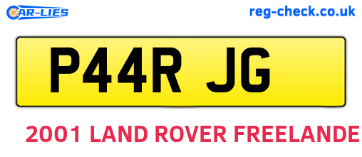 P44RJG are the vehicle registration plates.