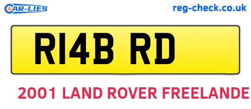 R14BRD are the vehicle registration plates.