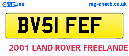 BV51FEF are the vehicle registration plates.