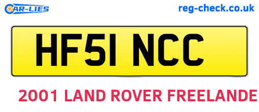 HF51NCC are the vehicle registration plates.