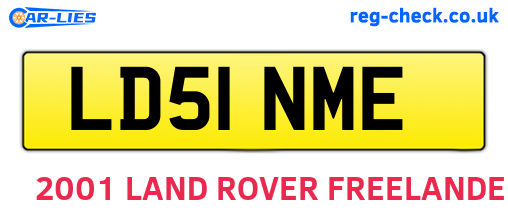 LD51NME are the vehicle registration plates.