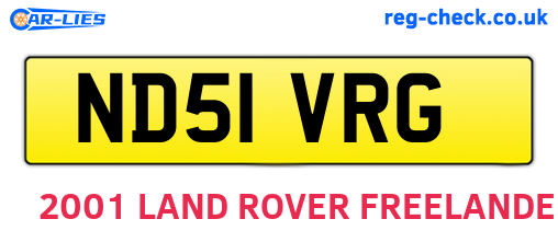 ND51VRG are the vehicle registration plates.
