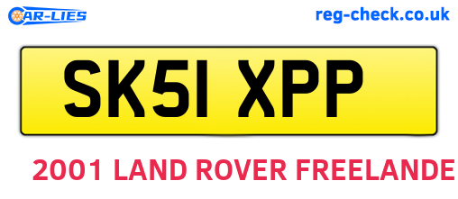 SK51XPP are the vehicle registration plates.