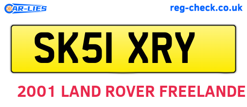SK51XRY are the vehicle registration plates.