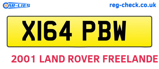 X164PBW are the vehicle registration plates.