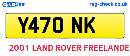 Y47ONK are the vehicle registration plates.