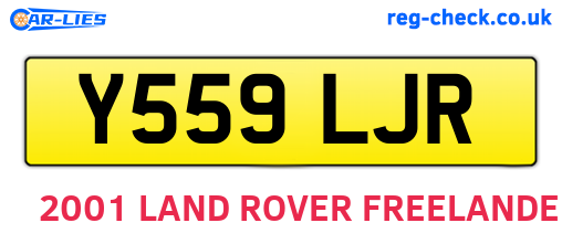 Y559LJR are the vehicle registration plates.