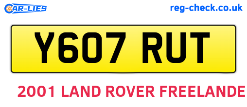 Y607RUT are the vehicle registration plates.