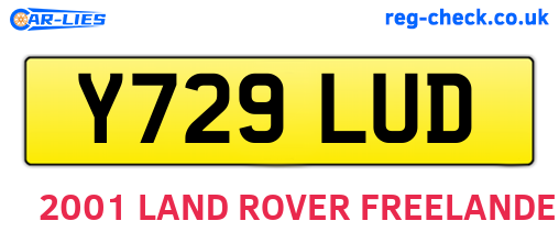 Y729LUD are the vehicle registration plates.