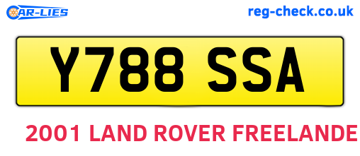 Y788SSA are the vehicle registration plates.