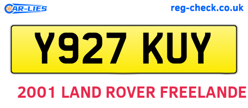 Y927KUY are the vehicle registration plates.