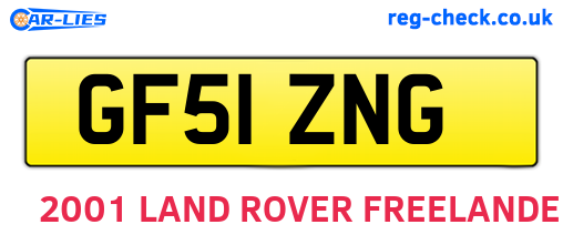 GF51ZNG are the vehicle registration plates.