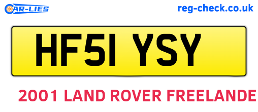 HF51YSY are the vehicle registration plates.