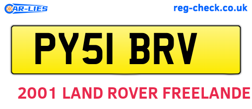PY51BRV are the vehicle registration plates.
