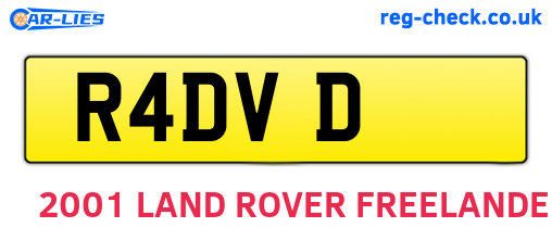 R4DVD are the vehicle registration plates.