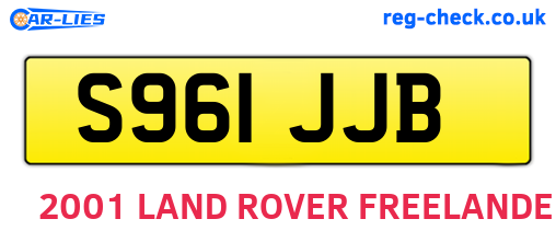 S961JJB are the vehicle registration plates.