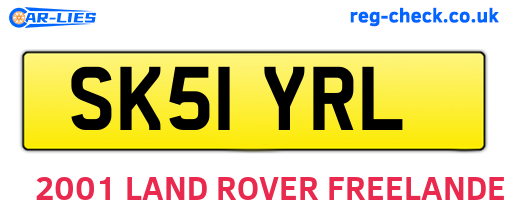 SK51YRL are the vehicle registration plates.